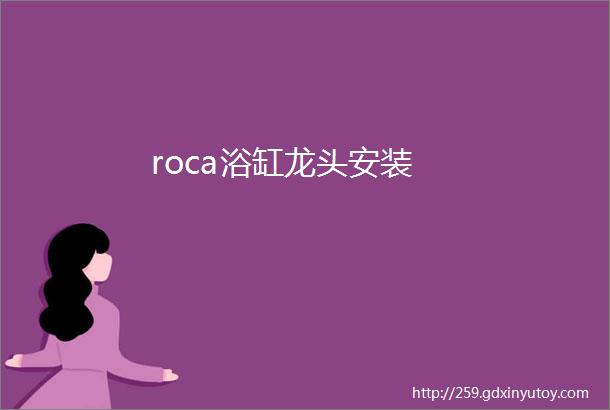 roca浴缸龙头安装